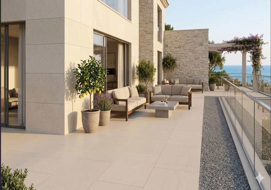 Sesamed Limestone Honed Project Application