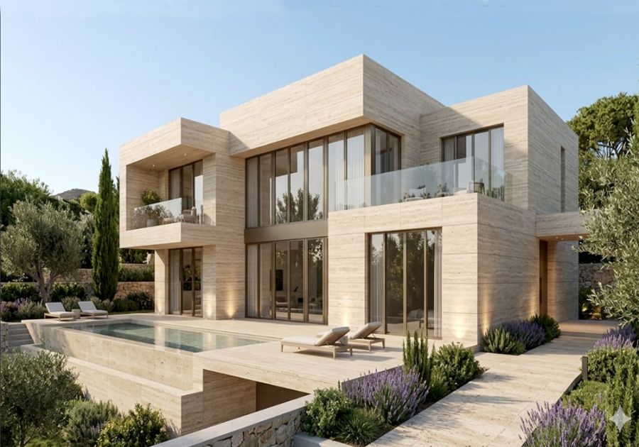 Turkish Light Vein Cut Travertine Fillled Honed Project Application