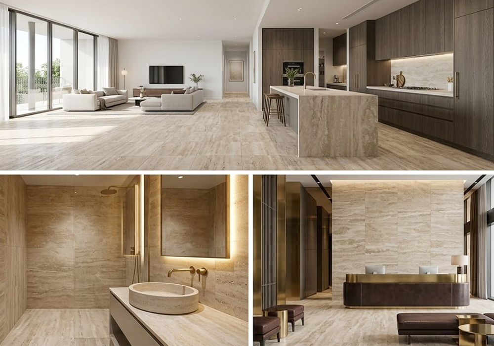Bg vein cut travertine 