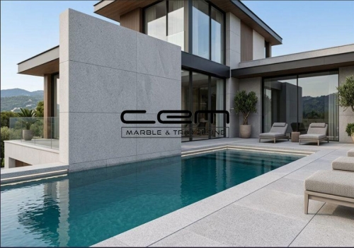 Blue Stone Marble Sandblasted Project