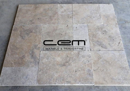 Cashmere Silver Travertine Cross Cut