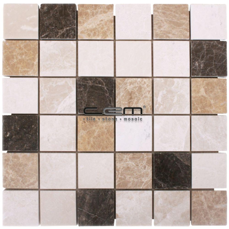 2x2 - 48mmx48mm Spanish Mix Marble Mosaic