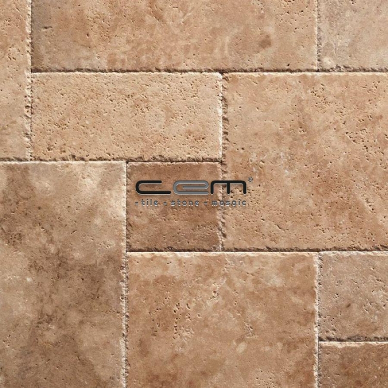Mediterranean Walnut Travertine Chiseled Edge Pattern Set