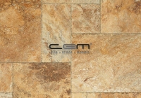 Gold Yellow Travertine Chiseled Edge Pattern Set