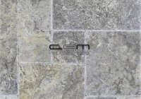 Silver Travertine Chiseled Edge Pattern Set
