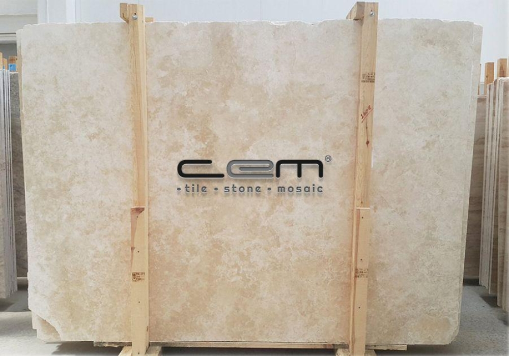 Ivory Light Traverten Slab Cross Cut