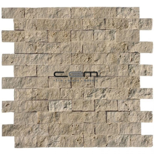 2,5x5cm (1x2) Classic Travertine Split Face Mosaic