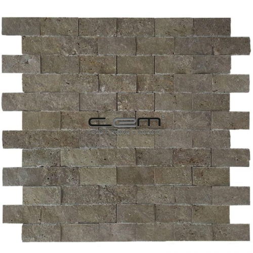 2,5x5cm (1x2) Noche Travertine Split Face Mosaic