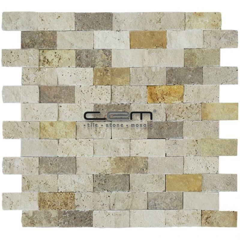 2,5x5cm Mix Traverten Patlatma Mozaik