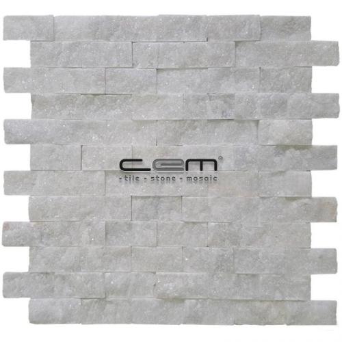 2,5x5cm (1x2) Bianco Ibiza White Marble Split Face Mosaic