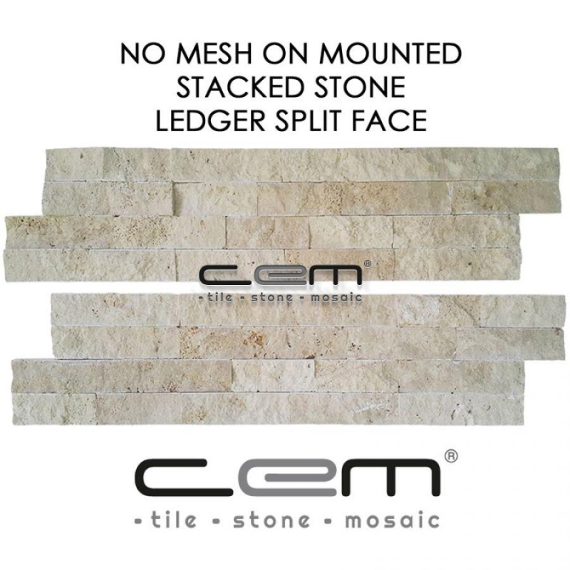 Light Traverten Filesiz Panel Patlatma Mozaik