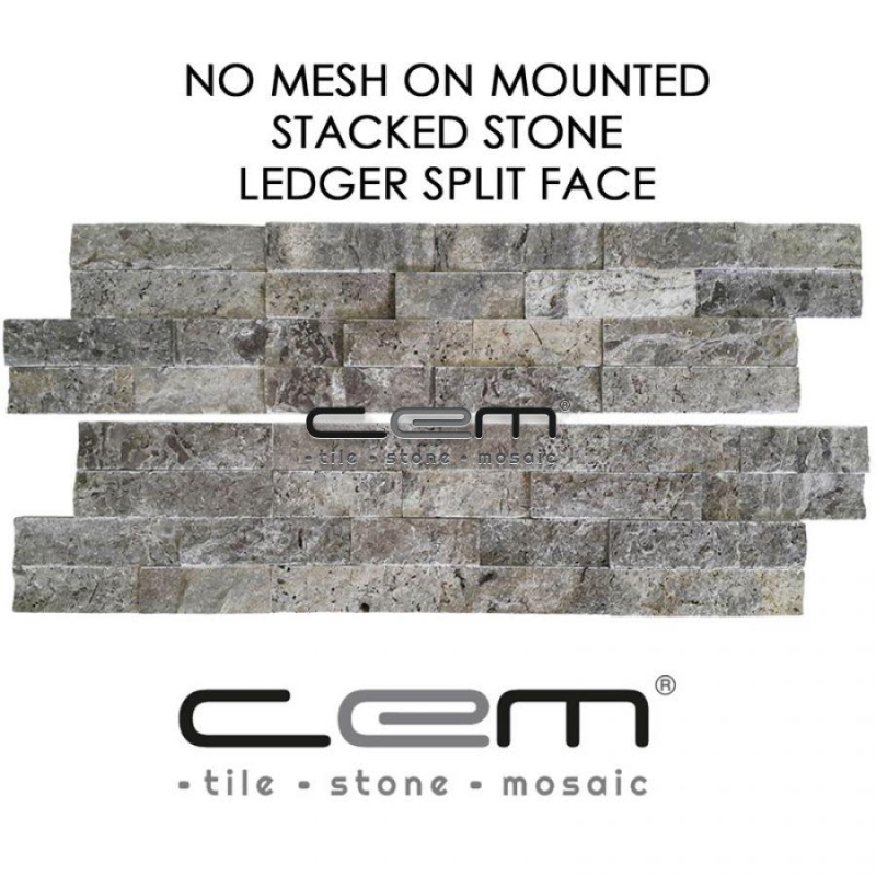 Gümüş Traverten Filesiz Panel Patlatma Mozaik