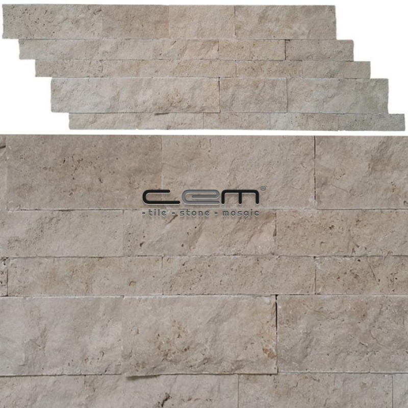 Light Traverten Z Panel Patlatma Mozaik