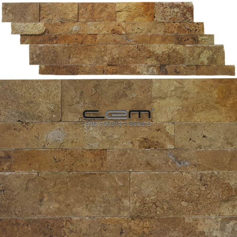 Sarı Traverten Z Panel Patlatma Mozaik