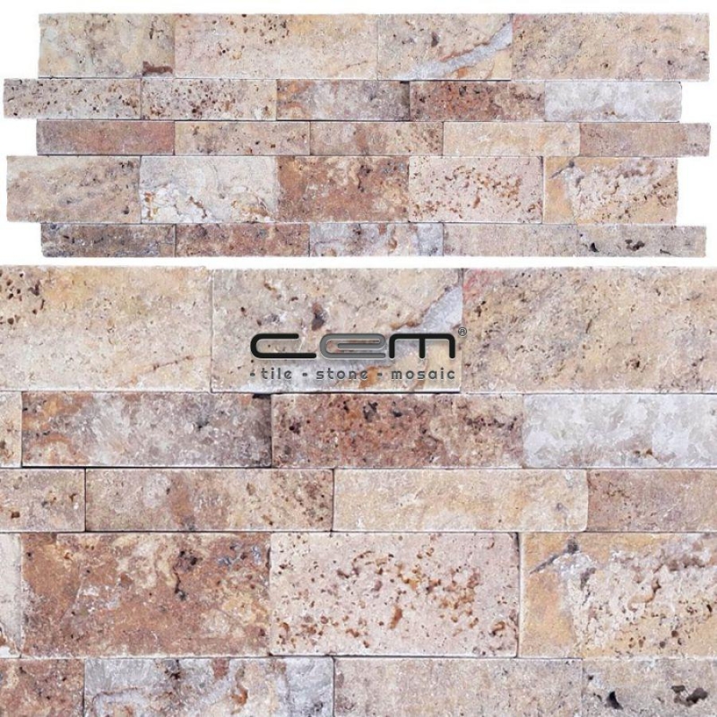 Sarı Traverten Panel Patlatma Mozaik