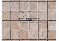 2x2 - 48mmx48mm Classic Travertine Tumbled Antique Look Mosaic