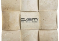 4x4 -100x100mm Classic Travertine Square Bambu Mosaic