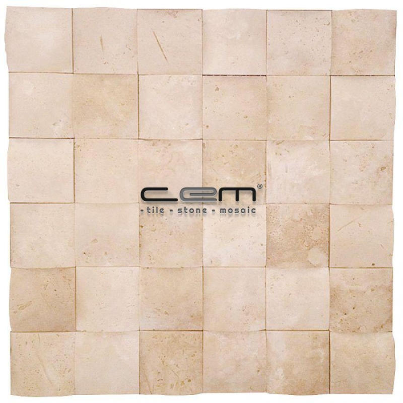 2x2 -48mmx48mm Classic Travertine Square Bambu Mosaic