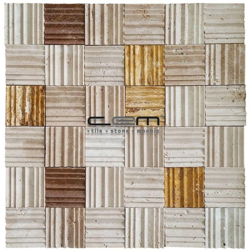 48mmx48mm Mix Traverten Baseboard Mozaik