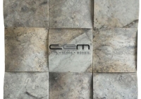 4x4 - 100mmx100mm Silver Travertine Square Bambu Mosaic