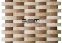 Classic Noche Travertine Thin Bambu Special Mosaic