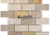 2x4 - 48mmx100cm Multicolor Blend Mix Travertine Tumbled Mosaic