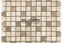 23mmx23mm Mix Traverten Dolgulu Honlu Mozaik