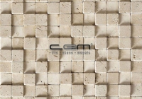 1x1 -23mmx23mm Ivory Classic Travertine Cubic Mosaic
