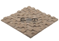 1x1 - 23mmx23mm Noche Travertine Cubic Tumbled Mosaic