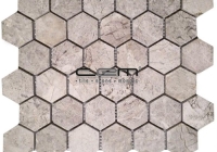 2x2 - 48mmx48mm Tundra Grey Honey Comb Hexagon Polished Mosaic