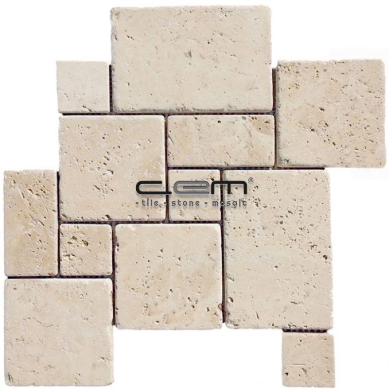 Light Traverten French Pattern Set Eskitme Mozaik