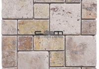 Scabas Travertine Roman Pattern Tumbled Mosaic
