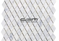 1x1 - 23mmx23mm White Bianco Carrara Diamond Polished Mosaic