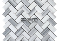1x2 - 23mmx48mm Equator Herringbone Filled Honed Mosaic
