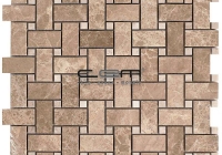 Emperador - Beige Marble Basketweave Polished Mosaic