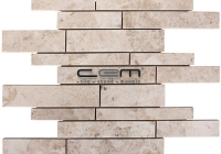 Cappuccino Mermer Random Strip Cilalı Mozaik