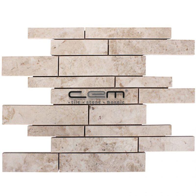 Cappuccino Mermer Random Strip Cilalı Mozaik