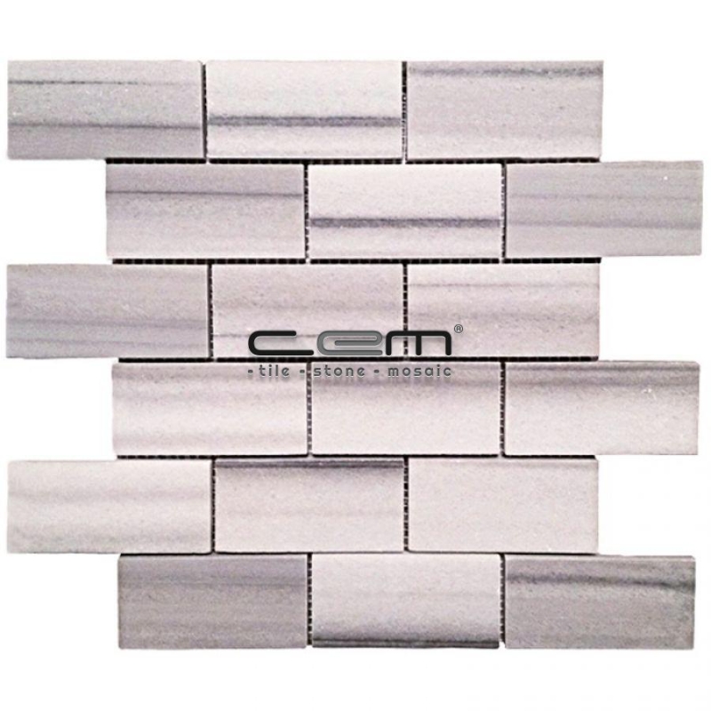 2x4 - 48mmx100mm Equator Marmara White Polished Mosaic