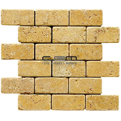 48mmx100mm Sarı Traverten Eskitme Mozaik