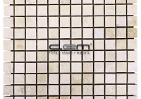 1x1 - 23mmx23mm Ivory Classic Travertine Filled Honed Mosaic