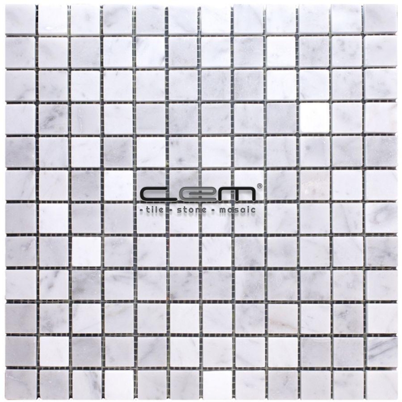 23mmx23mm Mugla Beyaz Mermer Cilalı Mozaik