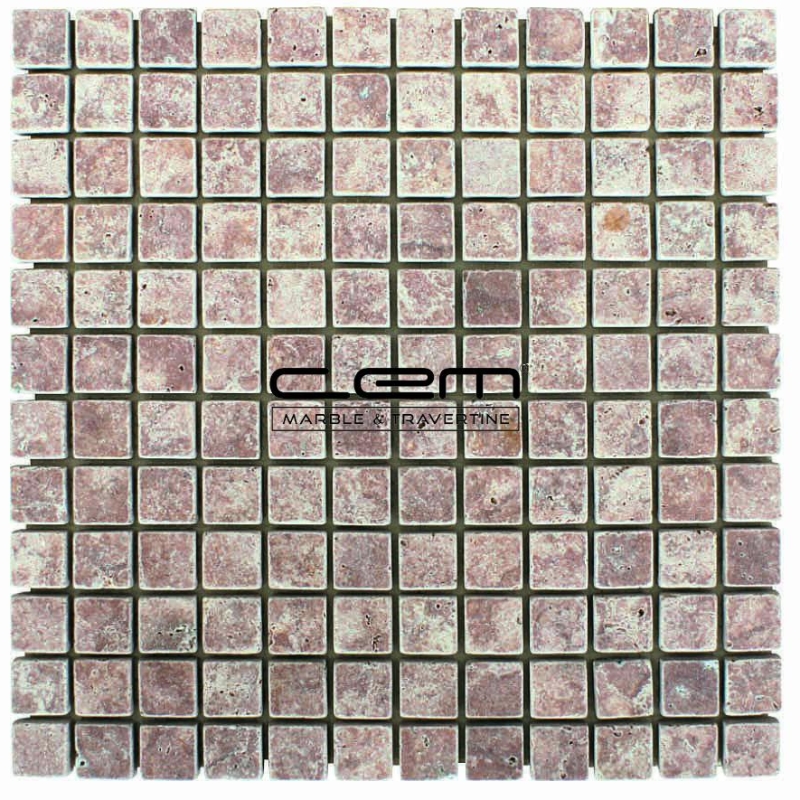 23mmx23mm Kırmızı Traverten Eskitme Mozaik