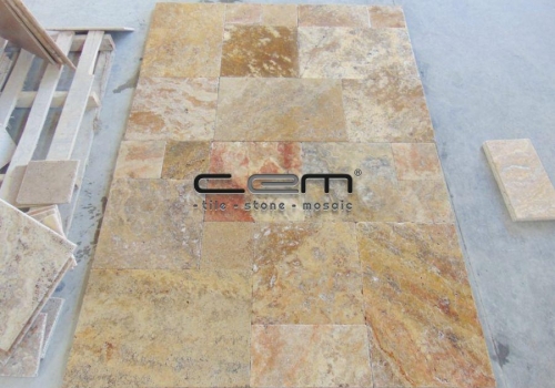 Scabas Travertine French Pattern Set Tumbled 