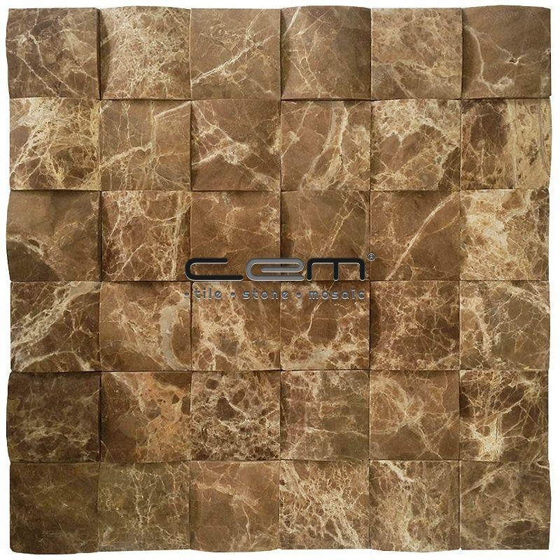 2X2 - 48mmx48mm Dark Emperador Square Bambu Mosaic