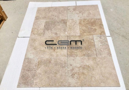 Walnut Travertine French Pattern Set Tumbled