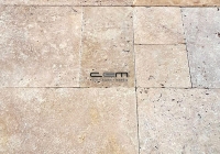 Walnut Travertine Tumbled Pattern Set Paver